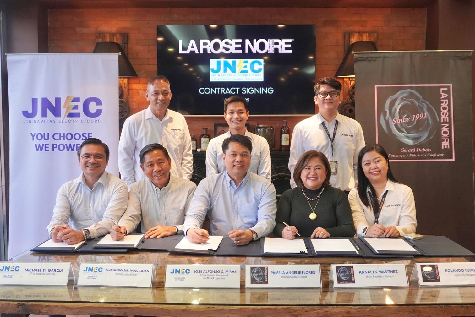 JNEC and La Rose Noire representatives during the ceremonial signing