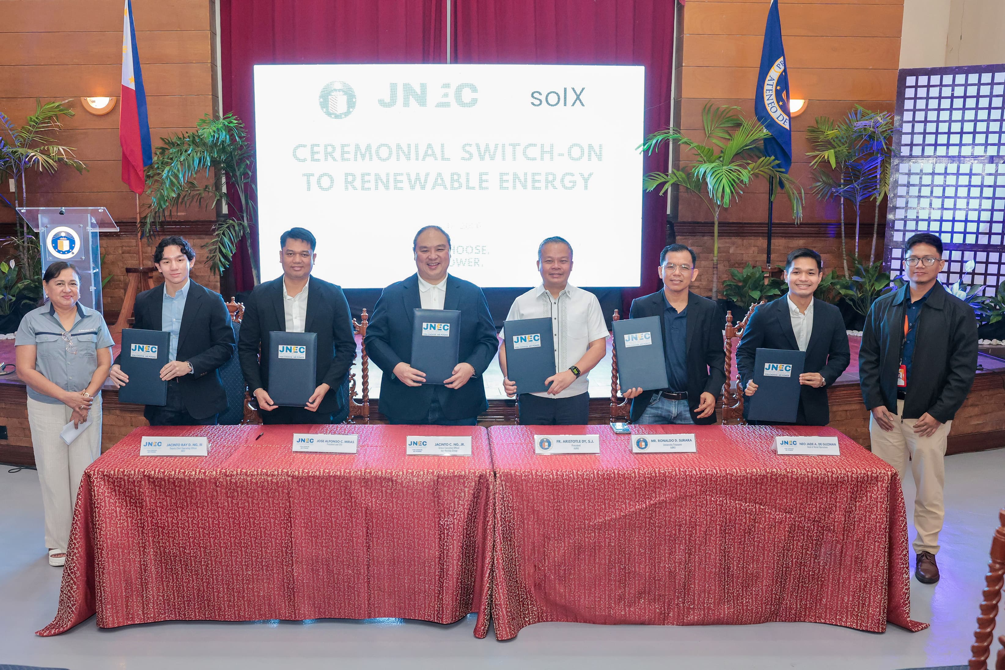 Ateneo de Naga University and JNEC representatives during the partnership ceremony